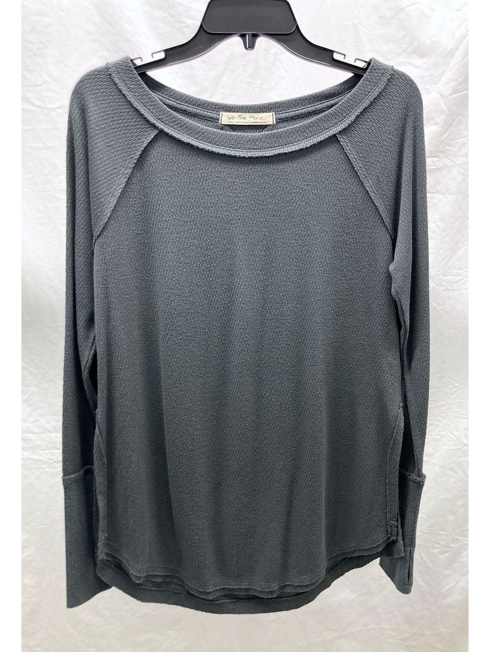 Free People Gray Snowy Thermal Shirt Oversized Small
